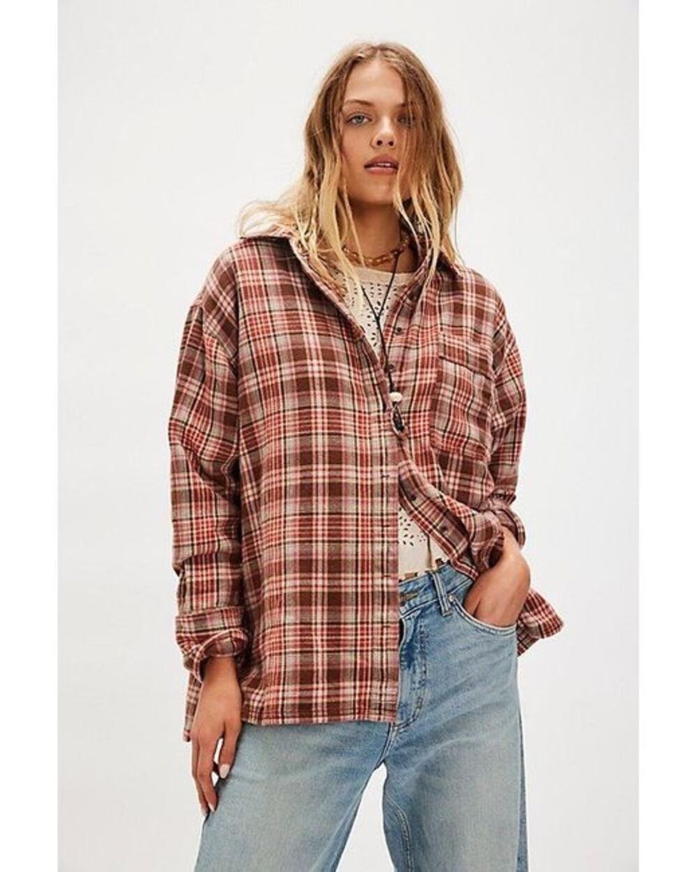 NWT We the free Hallie plaid shirt free people size small